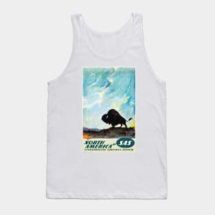 Vintage Travel Poster North America SAS Tank Top